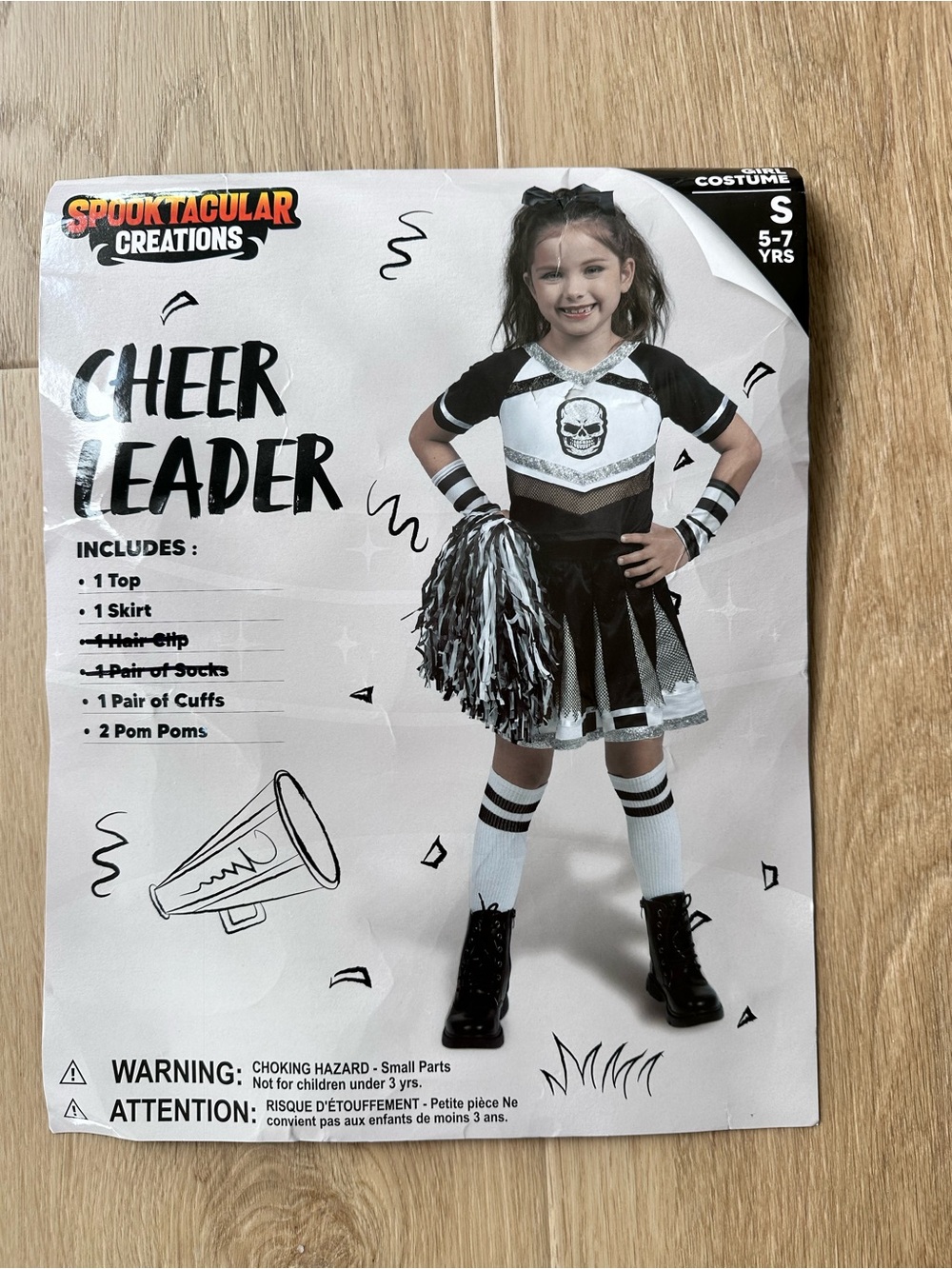 Spooktacular Creations Girls Black & White Cheerleader Costume - Small (5-7 yrs)